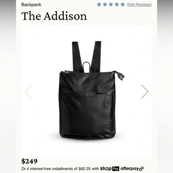 Andar black leather backpack purse NWT Leather Backpack | Women main image 4